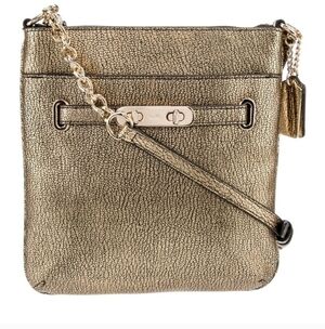 Coach Gold Textured Crossbody Bag